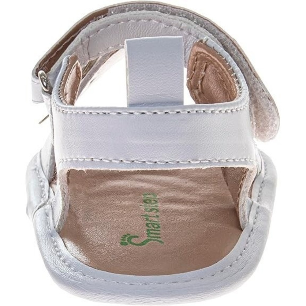 Josmo Infant Baby Girl Size 2-4 Dress Sandals Soft Sole Butterfly & Bow White - Picture 5 of 13
